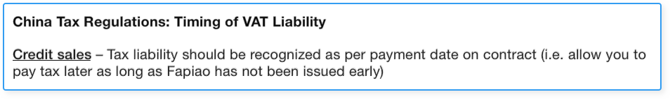 Chinese sales contracts tax regulations credit sales